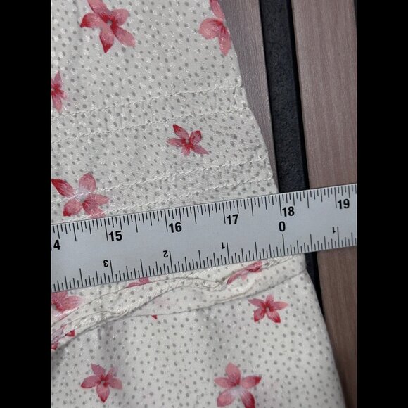 Rebecca Taylor Dress Medium V Neck Floral Pocket Metallic Polka Dot Ruffled Silk - Picture 4 of 10